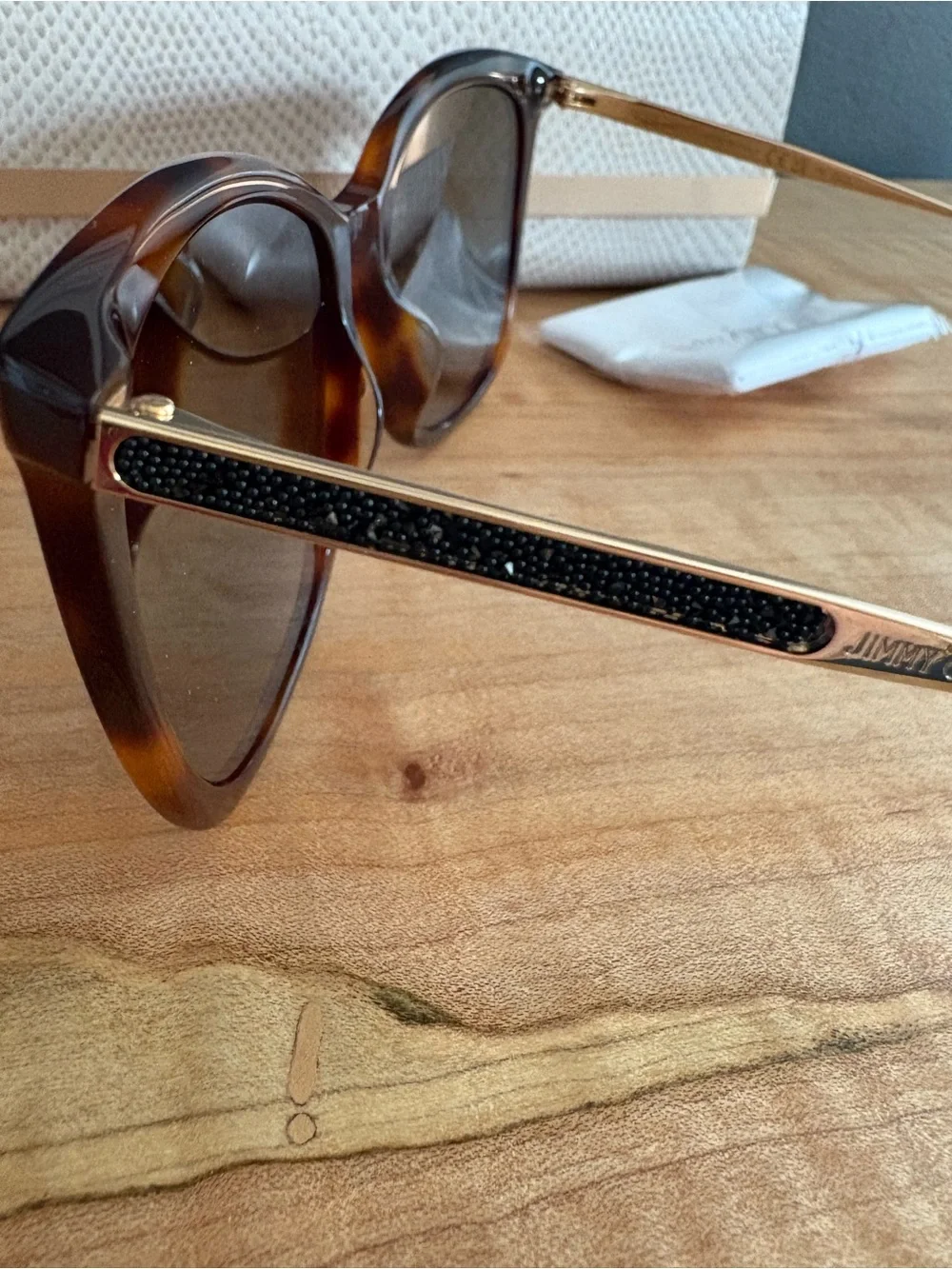 Jimmy Choo Nerea Tortoiseshell Sunglasses with Brown Lenses NIB